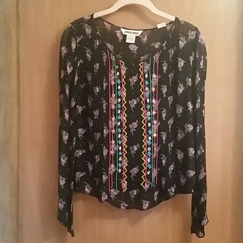 Beaded Embellished Colorful Top Shirt